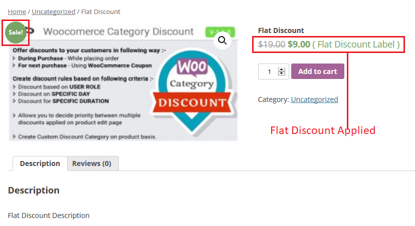 WooCommerce Category Discount - Single Product Page